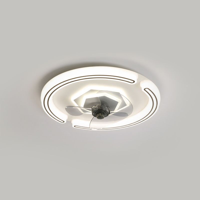 Ultradünne Deckenlüfterbeleuchtung Modernismus Acryl Schlafzimmer LED SEMI BUSH LIGHTURE IN Weiß