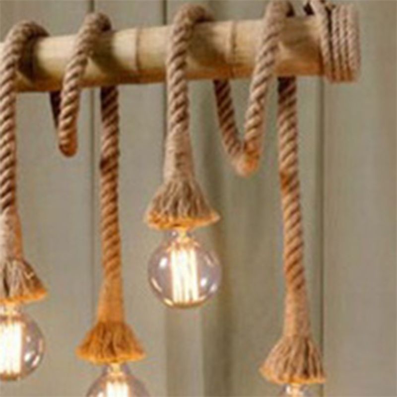 Industrial Style Island Lights Metal 3/6/8 Lights Pendant Light in Brown