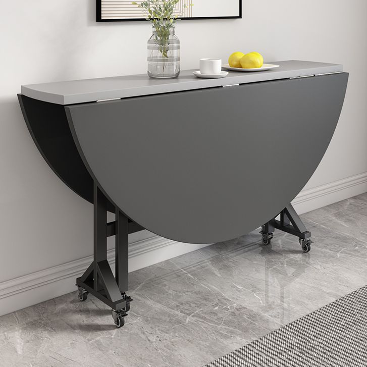 47 '' tavolo da pranzo in legno artificiale pieghevole estesibile tavolo rotondo con base di cavalletto