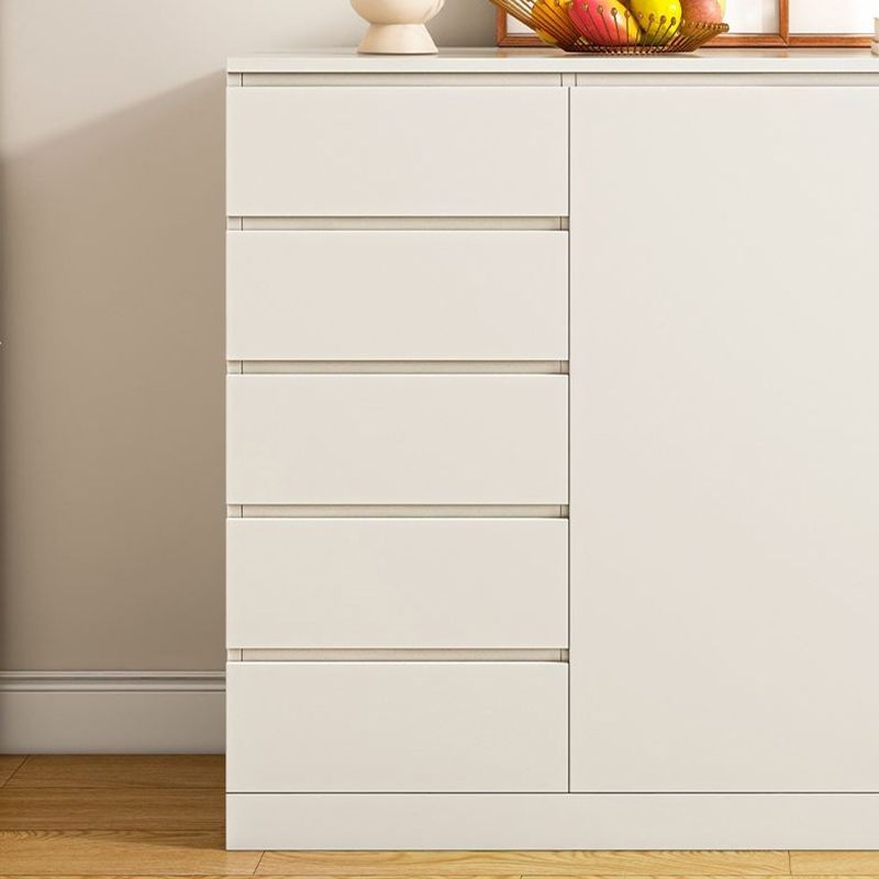 Multi Drawers Dresser White and Brown Wooden Storage Chest for Bedside