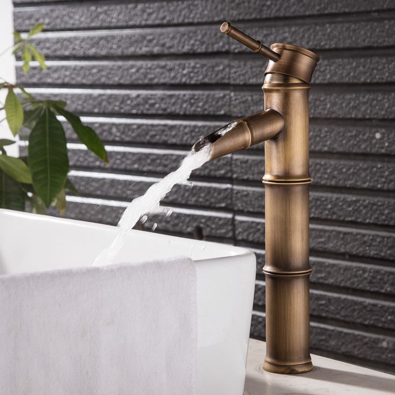 Farmhouse Style Vessel Sink Bathroom Faucet Circular Brass Faucet