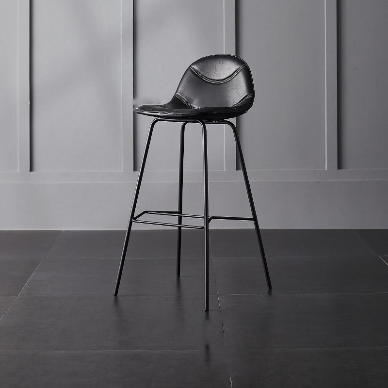 Living Room Matte Finish Leather Stool Scandinavian Footrest Barstool