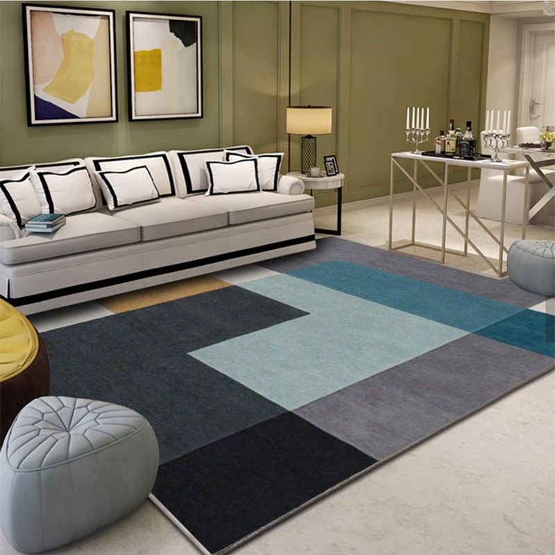 Modern Harlequin Printed Rug Polyester Carpet Non-Slip Backing Indoor Rug for Home Decoration