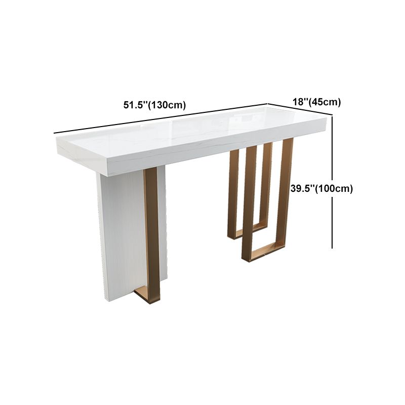 Luxury Rectangle Pub Table Set 1/2/5 Pieces Sintered Stone Counter Table with High Stools