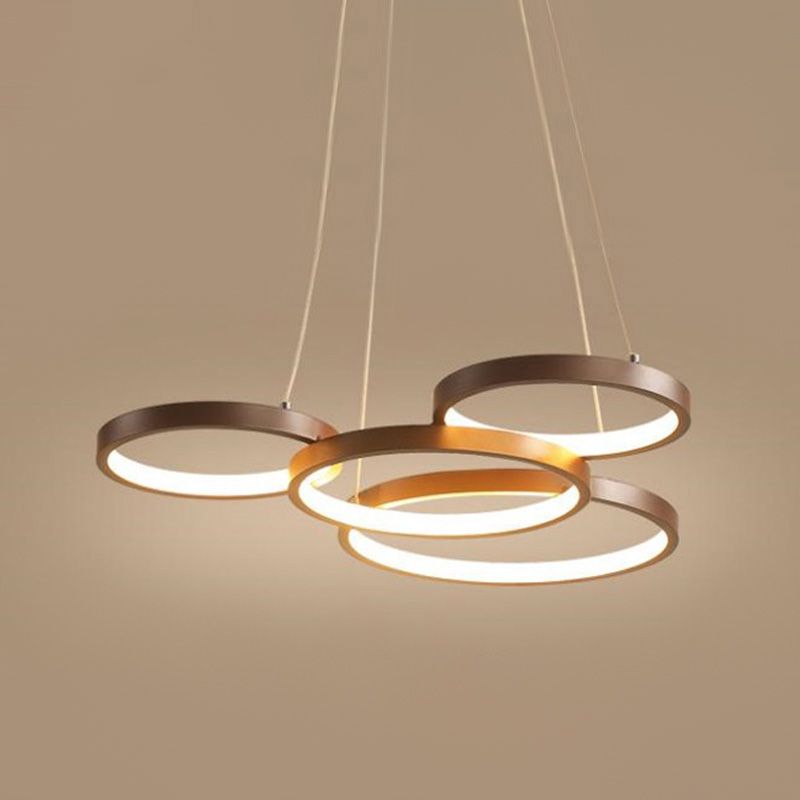 Metalen ringverhangverlichting Moderne stijl Multi -lichten kroonluchter lamp