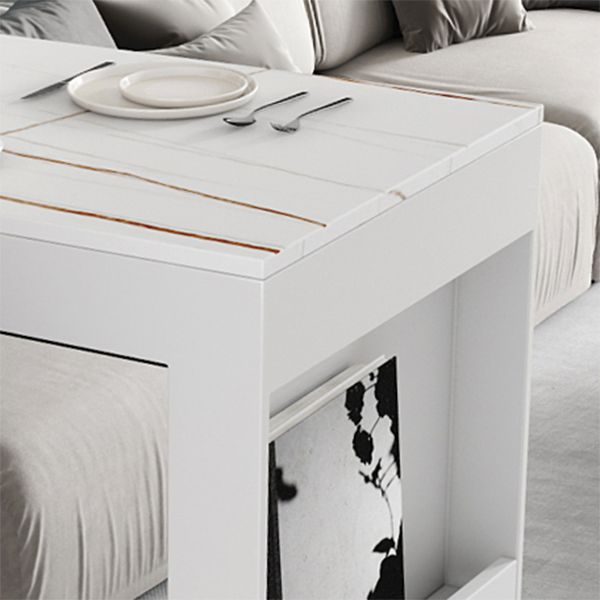 Glam Sintered Stone 1/2/3 Pieces Bar Table Set Rectangle Bar Table with Metal Legs