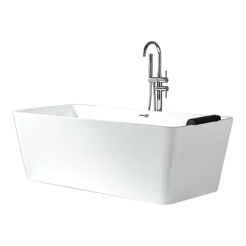 Modern Acrylic Home Bathtub Rectangular Freestanding Bath Tub in White