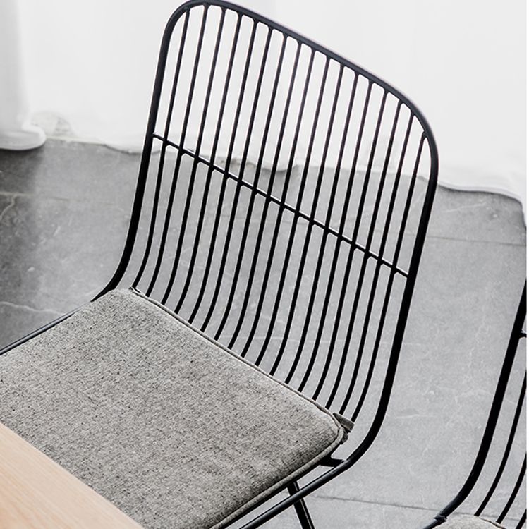 Silla lateral de comedor con respaldo abierto de diseño contemporáneo, sillas laterales de comedor sin brazos