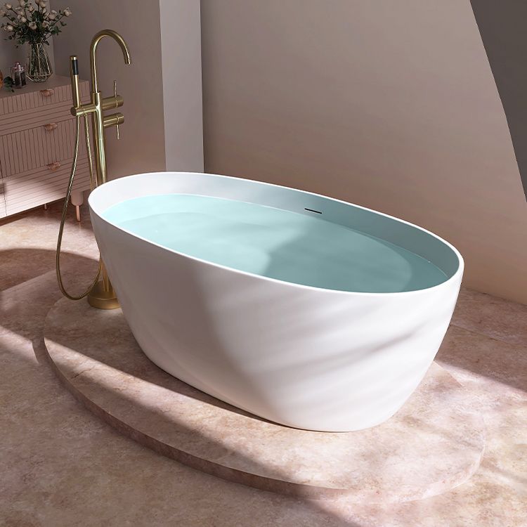 Antique Finish Soaking Bathtub Oval Modern Stand Alone Bath Tub
