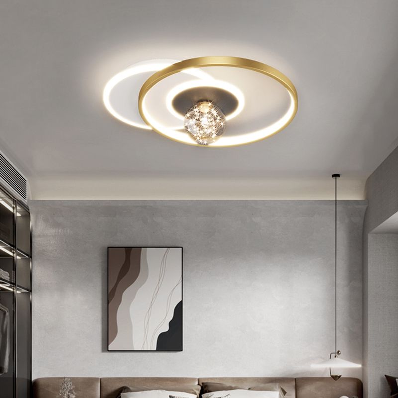 Plafonnier de chambre rond moderne encastré en métal