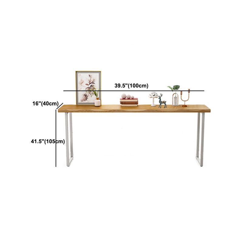 Modern Rectangle Solid Wood Bar Table Set 1/4 Pieces Counter Table with Backless Stools