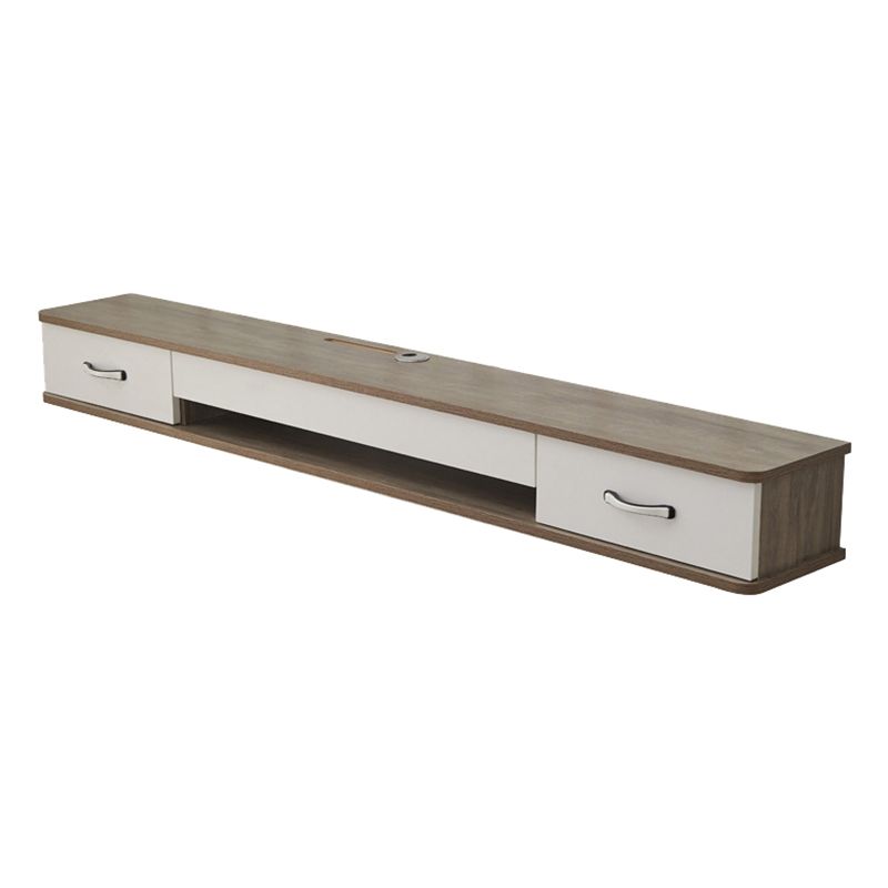 Contemporary Style Wood TV Stand Floating Cable Management TV Console