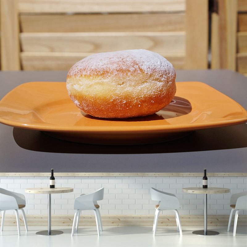 Soft Color Dessert Painting Mural Decal Modern Commercial Use Donut Pattern Wall Covering