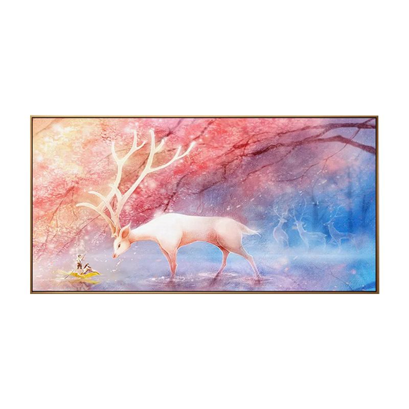 Toile d'animaux fantastiques pour enfants, décoration murale texturée de couleur douce pour chambre de bébé