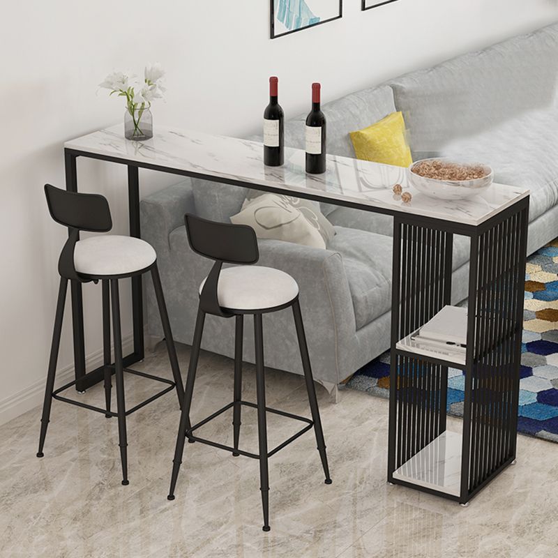 Modern Stone White Counter Set 1/2/3 Pieces Rectangle Storage Table and Stool Set