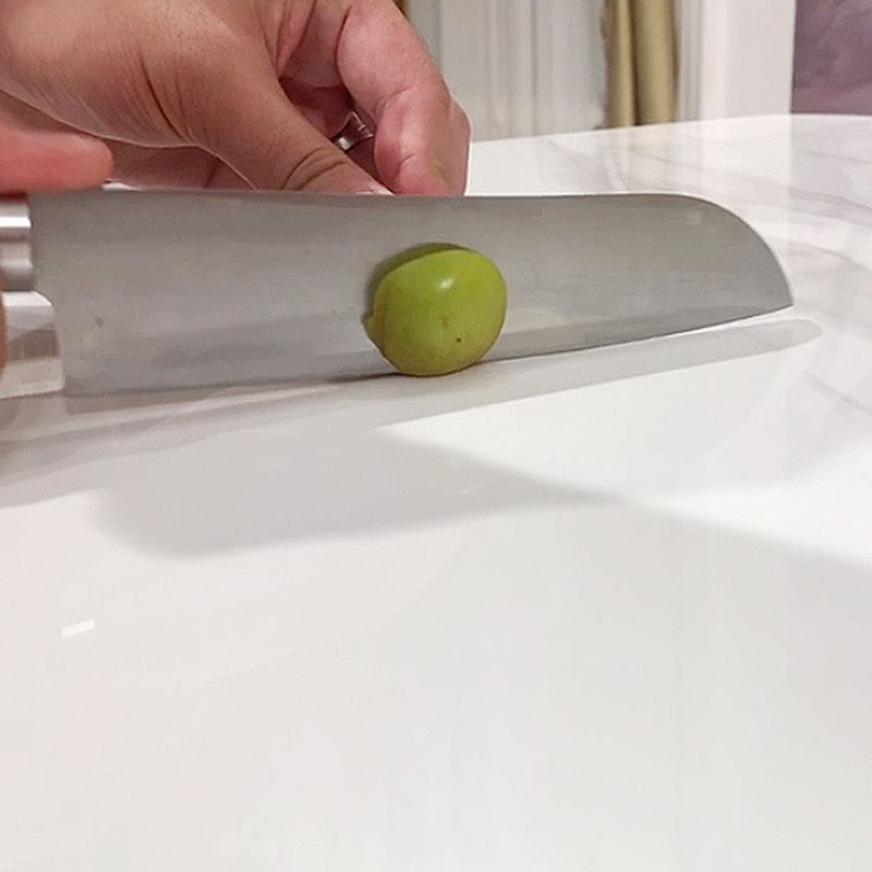 Moderne gesinterde stenen witte eetterset met rechthoekige tafel en metalen basis Home Gebruik eetset