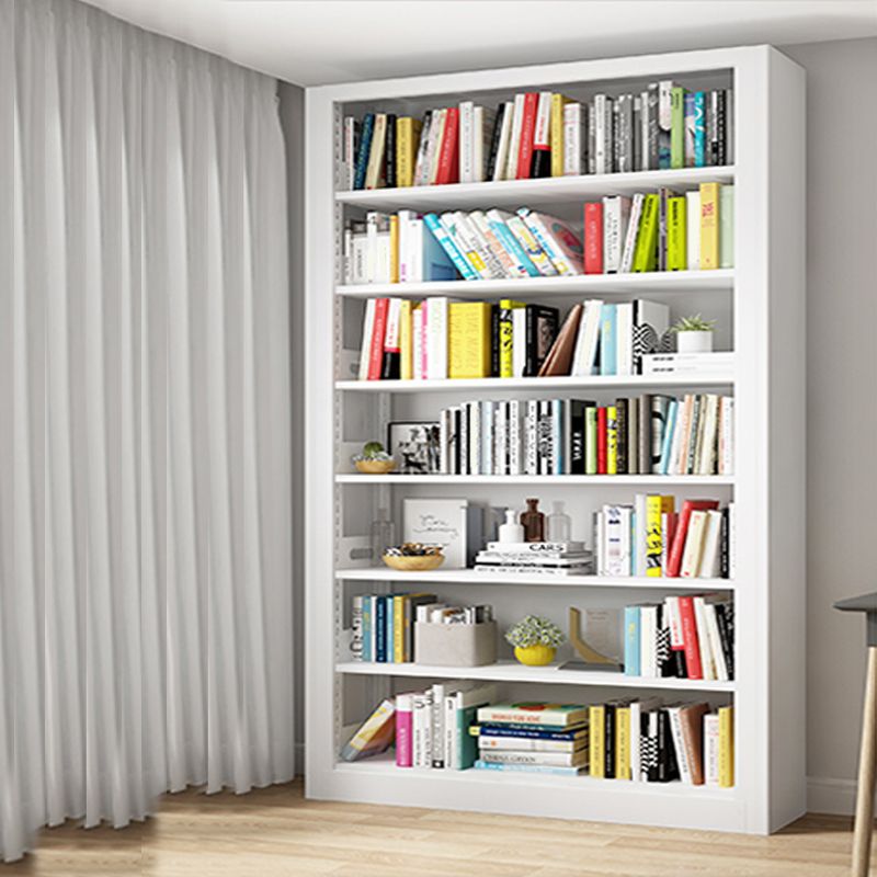 Metal Bookshelf Modern Bookcase with Rectangular Shelves,11.8" Wide