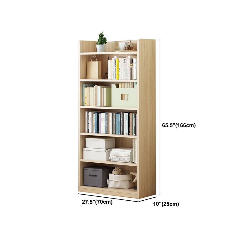 Modern Floor Shelf Bookcase Closed Back Wood Book Shelf for Home