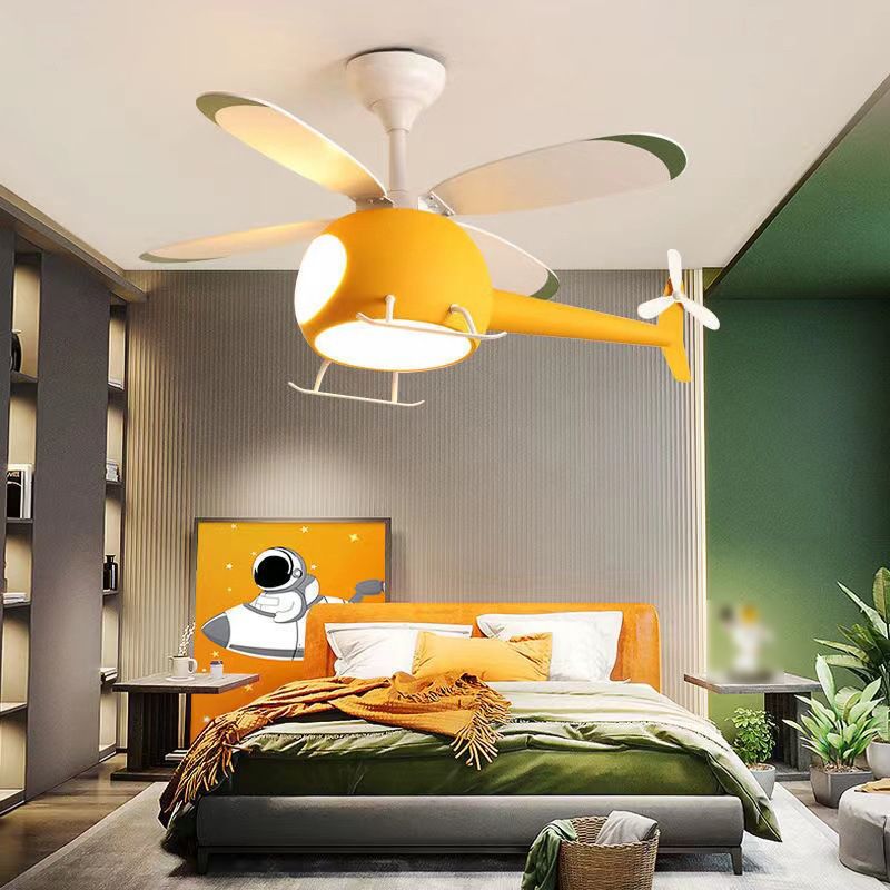 Unique Shape Ceiling Fan Lights Kids Style Metal Ceiling Fan Light Fixtures