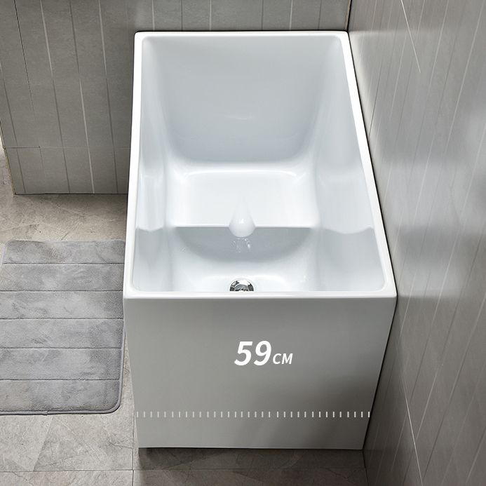 Back to Wall Bathtub Antique Finish Rectangular Soaking Bathtub