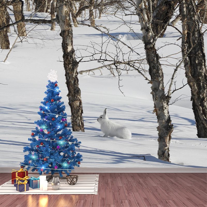 Hare Animal Mural Wallpaper Stain Resistant Wall Covering for Living Room