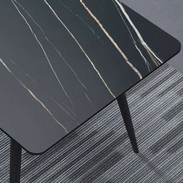 Mesa de comedor rectangular Estilo industrial 4 patas Base Mesa de piedra sinterizada para el hogar