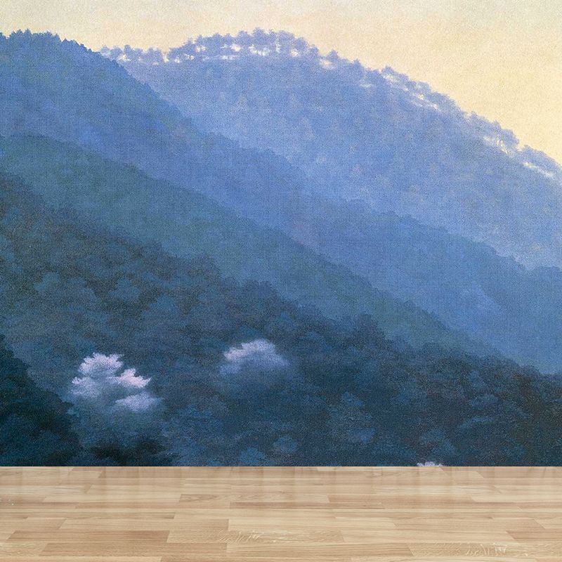 Turquoise Mountain Mural Decal Moisture Protection Contemporary Bedroom Wall Decor