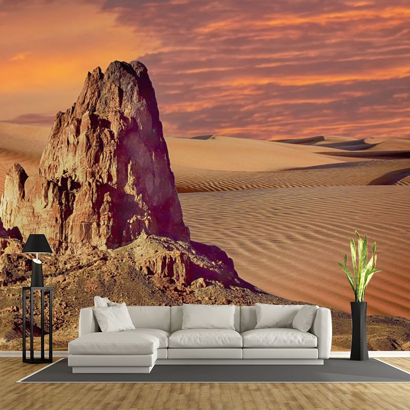 Photography Desert Landscapes Mural Mildew Resistant Wallpaper for Reading Room