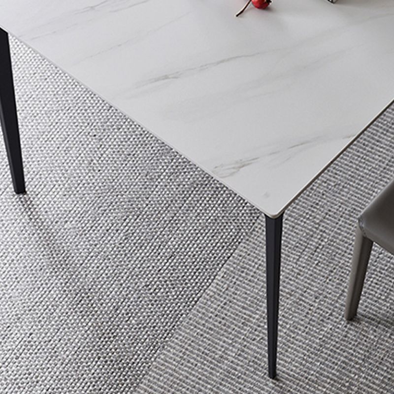 Contemporary Rectangle Dining Table Stone Dining Table with 4 Legs