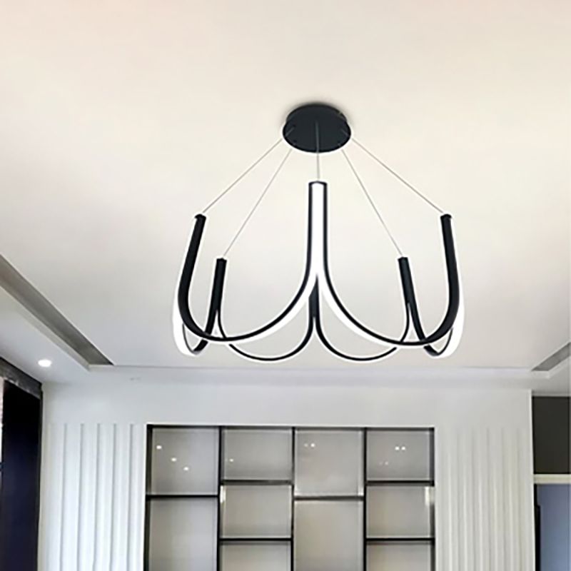 Lampadella geometrica nera LED moderna LED sospesa con alluminio per camera da letto