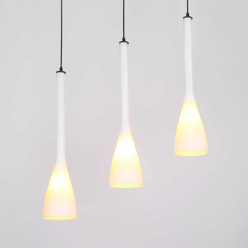 Modernisme en larme de larme multi-plafond clair en verre blanc en verre 3-léger le pendulaire
