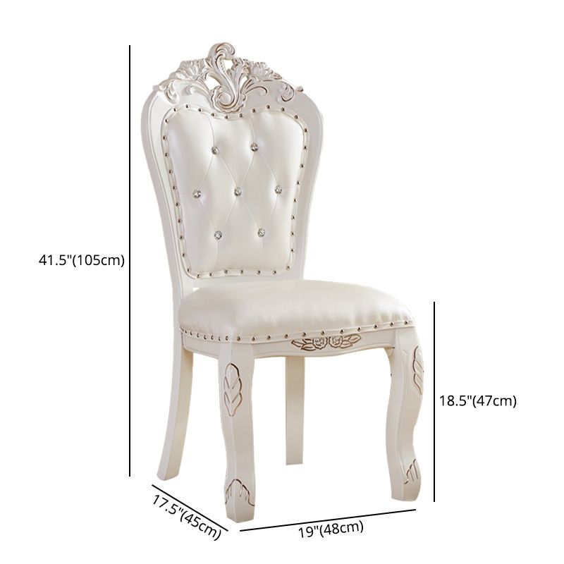 Upholstered European Style Restaurant Side Chair Open White Dining Chair