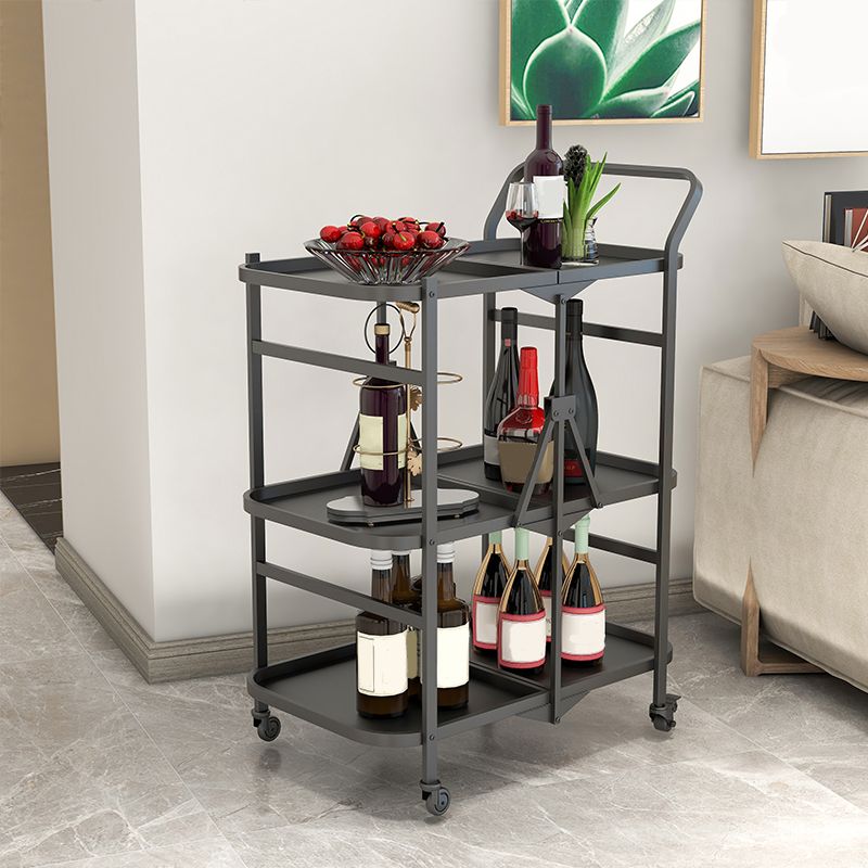 35.43"H Rectangular Prep Table Modern Style Metal Folding Prep Table