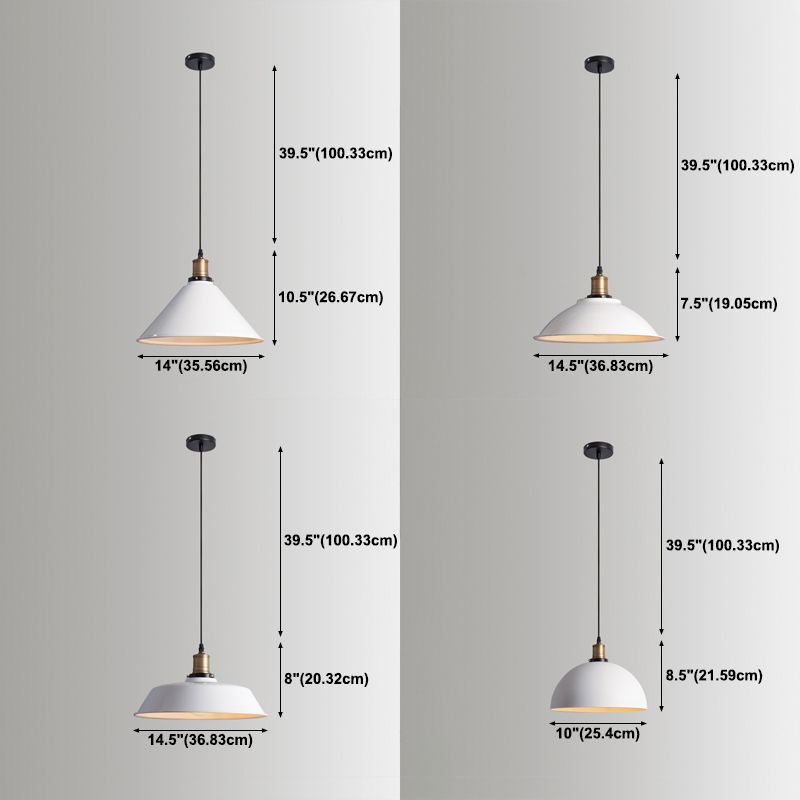 Accoglienza a sospensione vintage a 1 luce Kit di luce a sospensione bianca per negozio