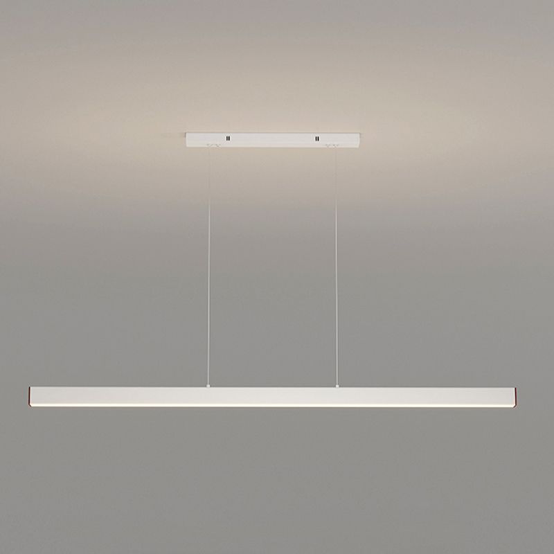 Modern Metal Island Lamp Linear 1-Light Restaurant Pendant Light with Acrylic Shade