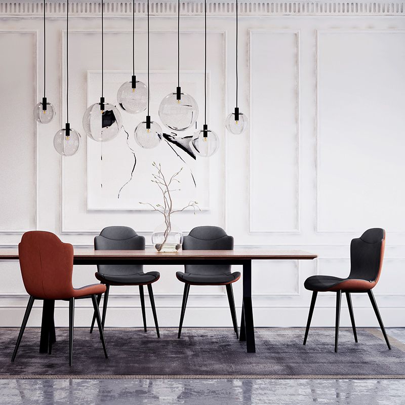 Chaises de bras de salle à manger en cuir moderne