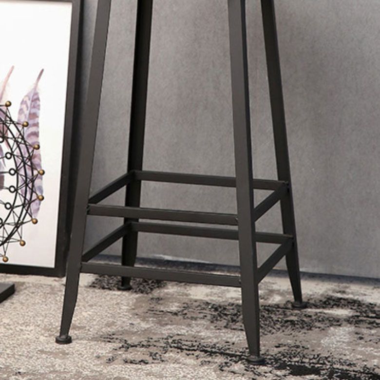 Contemporary Bar Stools Armless Dining Stools with Black Metal Base