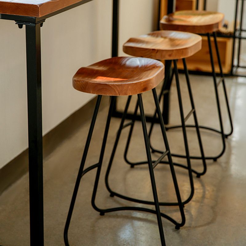 Contemporary Style Counter Stool Living Room Bar Stool with Metal Base