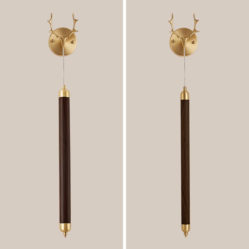 Modernism Wooden Shade Wall Lighting 1-Light Wall Mount Light for Foyer