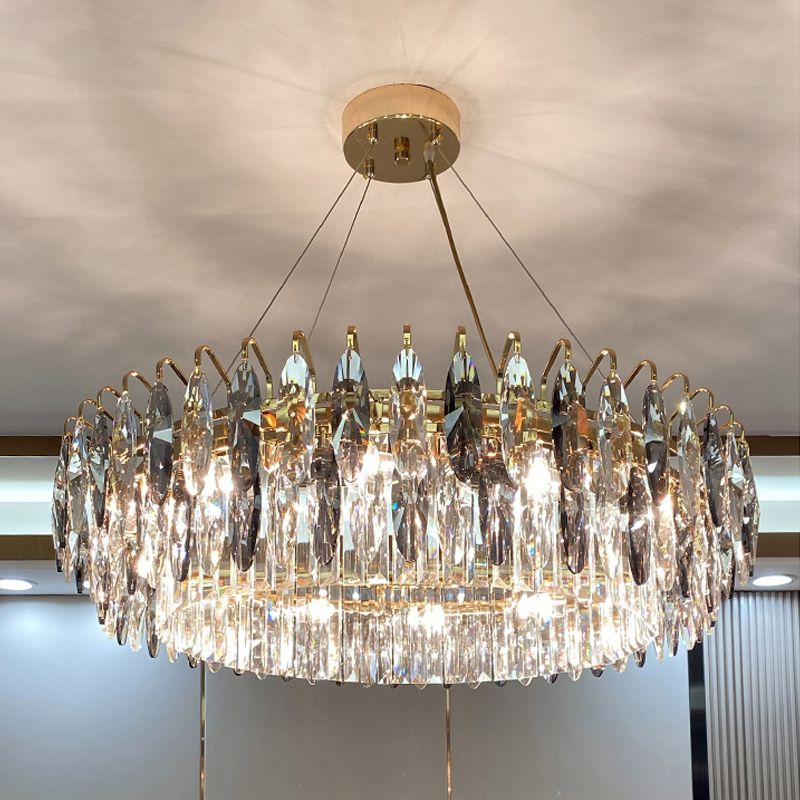 Contemporary Style Geometry Shape Chandelier Lights 6 Light Crystal Hanging Lights