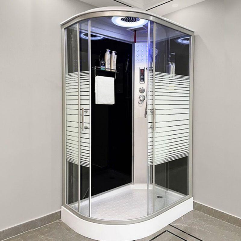 Clear Stainless Steel Shower Enclosure Framed Double Sliding Shower Kit