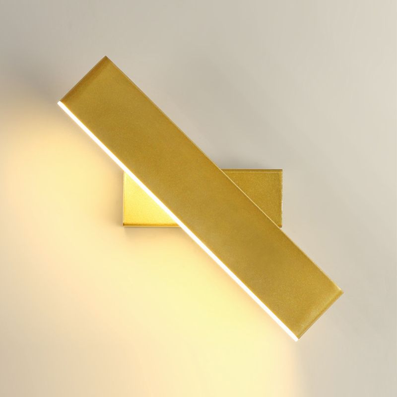 Rectangle du mur de mur rotatif en métal moderne de 12,5 "de large applique murale à LED pour le salon