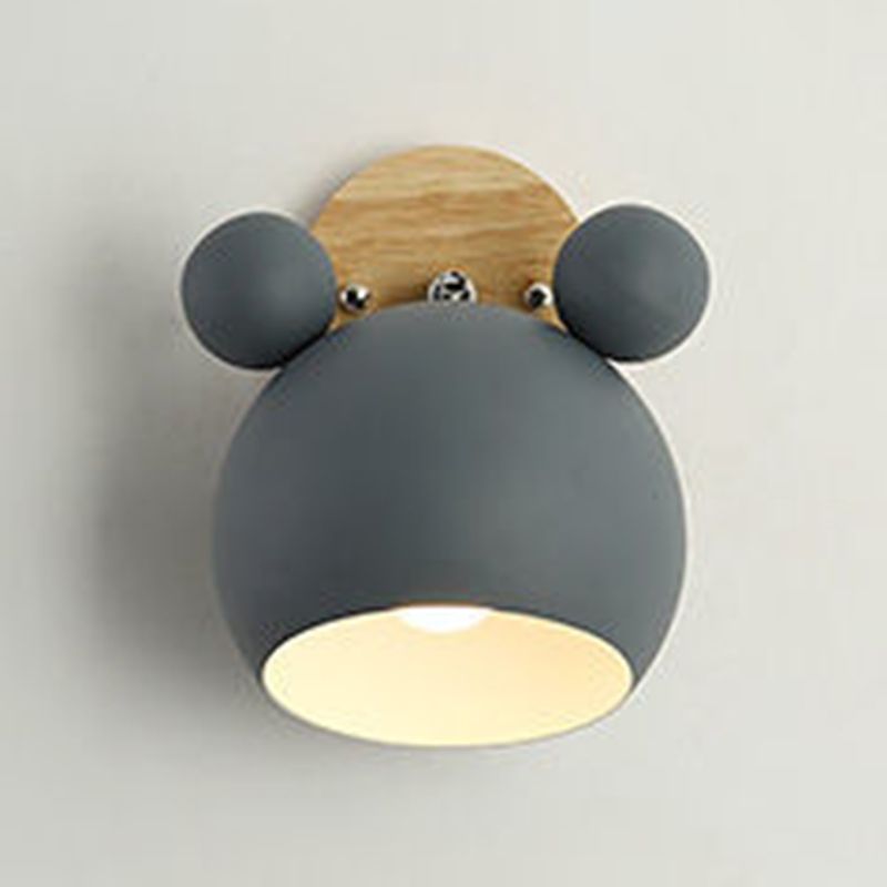 Children Wall Light Flush Mount Polish Finish Wood Lighting for Foyer