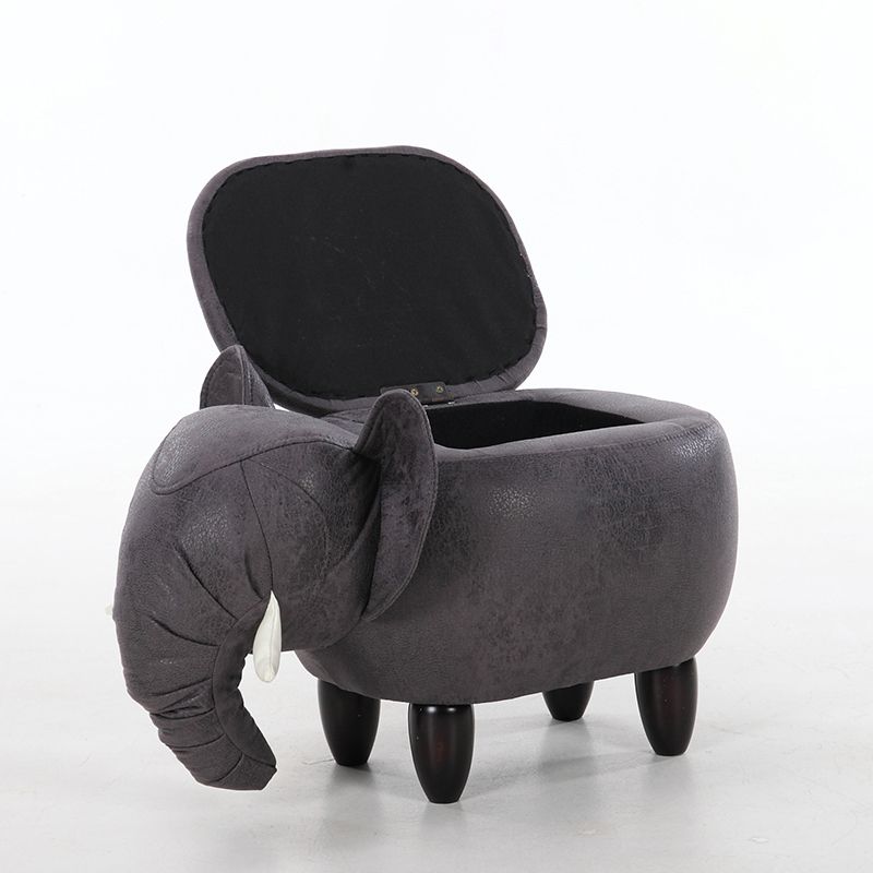 Contemporary Faux Leather Upholstered Ottoman Specialty Shape Pouf