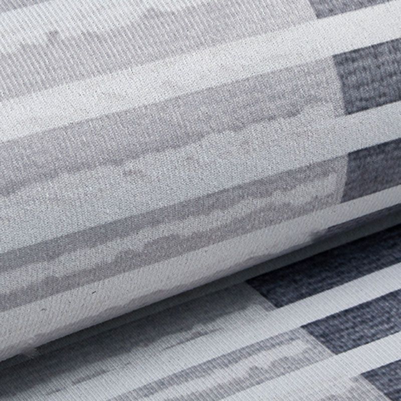 Minimalist Polyester Carpet Stripe Printed Rug Polyester Stain Resistant Area Rug for Living Room