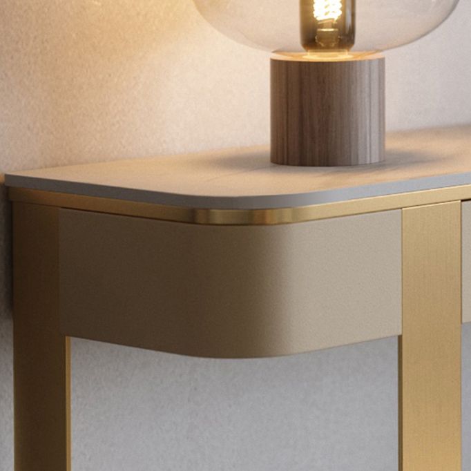 Glam Stone Half Moon Console Table 13.78" Wide 1-shelf Accent Table
