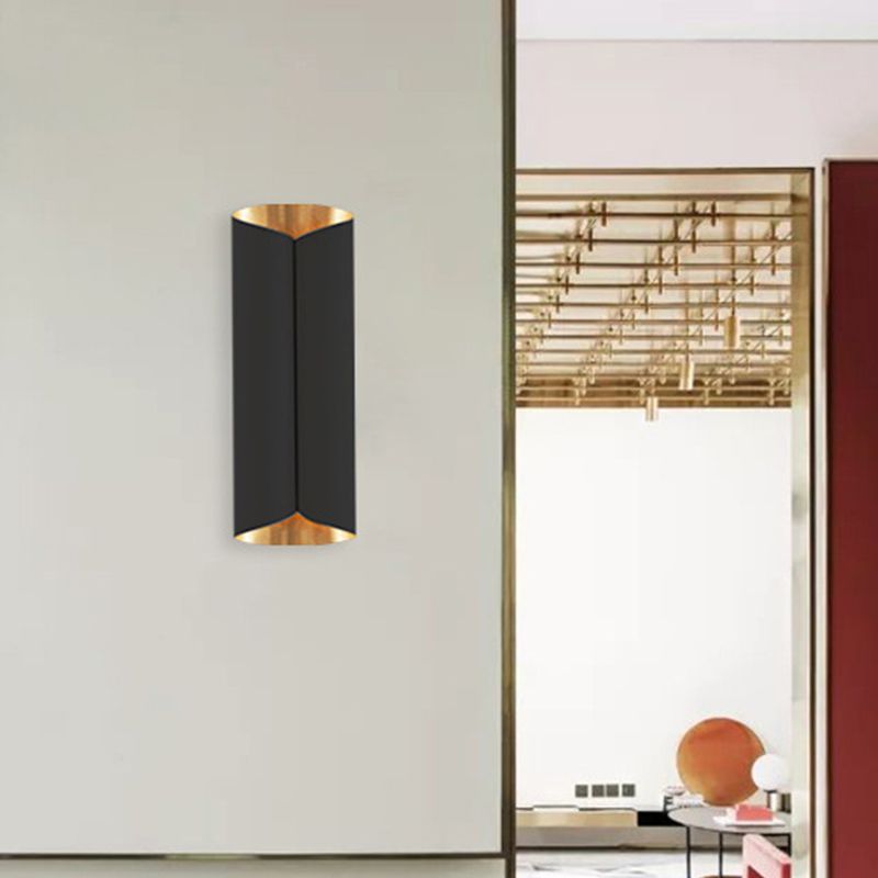 Twist Wall Mount Light Fixture Minimalist 2 Bulbs Metallic Wall Lamp Sconce for Porch