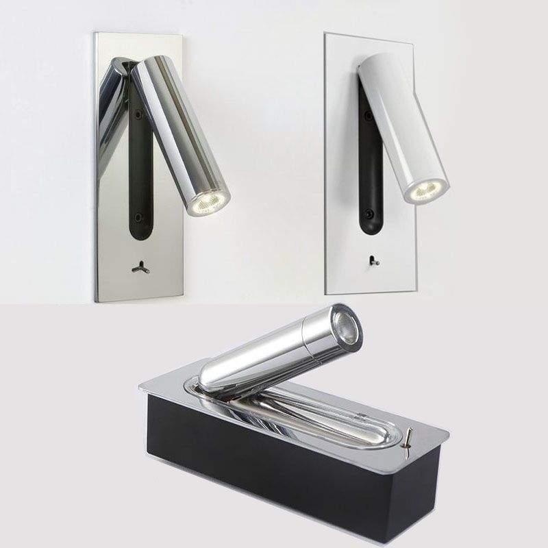 1-Light Cylindrical Wall Mount Light Modern Style Metal Reading Wall Lamp