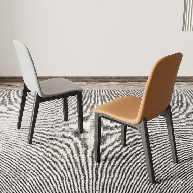 Contemporary Style Side Chair Wood Solid Back Dining Room Chair for Dining Room