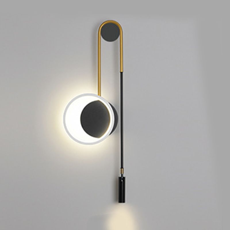 Lampada a parete a LED in stile moderno Fissaggi di illuminazione a parete in metallo con ombra acrilica per soggiorno